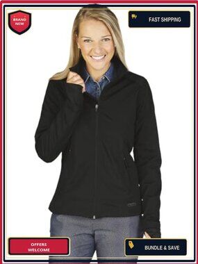Women's Soft Shell Jacket Water Resistant Stretch Poly Spandex Lightweight